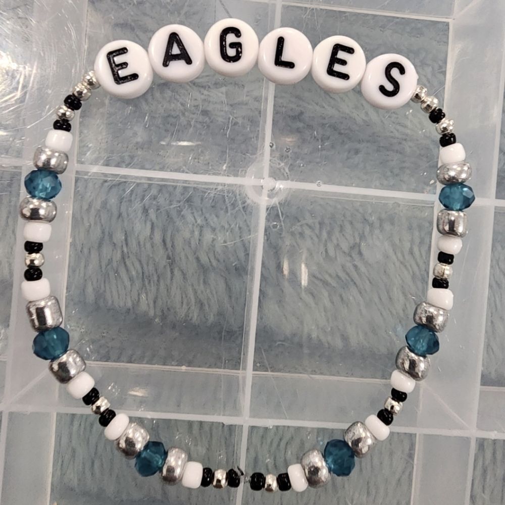 Custom Philadelphia Eagles NFL Beaded Bracelet